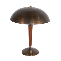 #1318 Table Lamp in Brass and Wood, Year Appr. 1940
