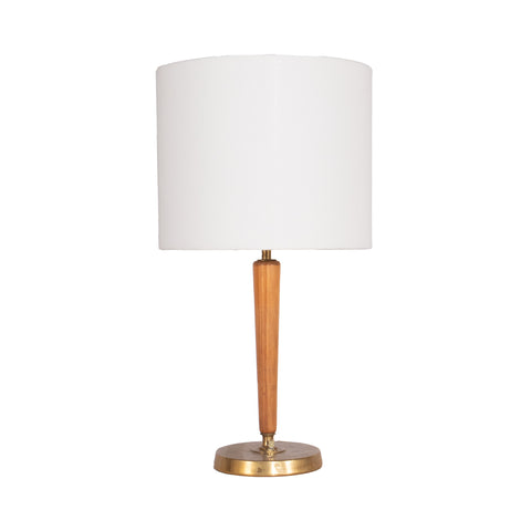 #483 Brass and Wood Table Lamp