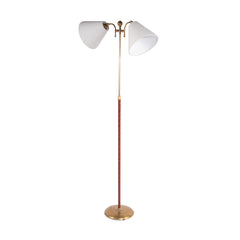 #755 Adjustable Floor Lamp in Brass and Leather