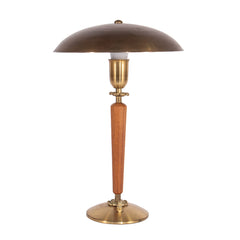 #979 Table Lamp in Brass and Wood, Year Appr. 1940