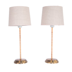 #1096 Pair of Table Lamps wrapped in Cane