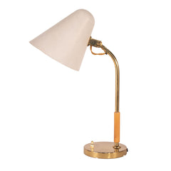 #1197 Table Lamp in Wood and Brass by Paavo Tynell