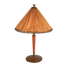 #1318 Table Lamp in Brass and Wood by Harald Notini