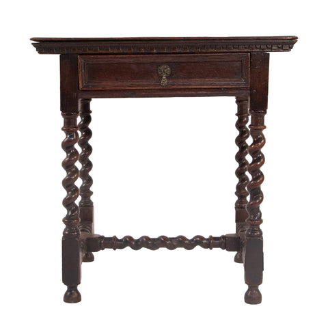 #1323 Baroque Table in Oak, Year Appr. 1700