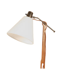 #1422 Floor Lamp in Wood and Brass by Hans Bergstrom
