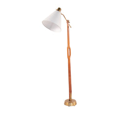 #1542 Floor Lamp in Brass and Wood by Hans Bergstrom
