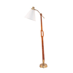 #1542 Floor Lamp in Brass and Wood by Hans Bergstrom