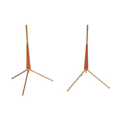 #1547 Pair of Floor Lamps in Brass and Wood