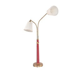 #1578 Two Headed Floor Lamp wrapped in Leather by Hans Bergstrom