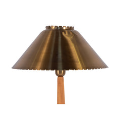 #1592 Table Lamp in Brass and Wood by Hans Bergstrom