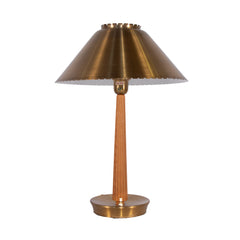 #1592 Table Lamp in Brass and Wood by Hans Bergstrom