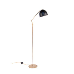 #195 Floor Lamp in Brass with Black Shade, Year Appr. 1950,