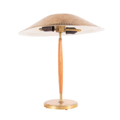 #21 Table Lamp in Wood and Brass by Harald Notini