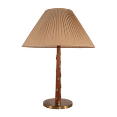 #267 Table Lamp in Brass and Wood by Hans Bergstrom