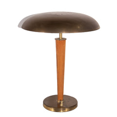 #312 Brass and Wood Table Lamp, Year Appr. 1940.