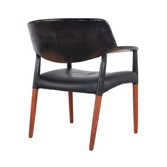 #37 Desk Chair in  Leather by Ejnar Larsen and Axel Bender Madsen