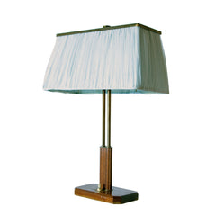 #389 Wood and Brass Table Lamp,