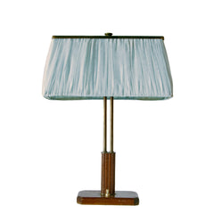 #389 Wood and Brass Table Lamp,