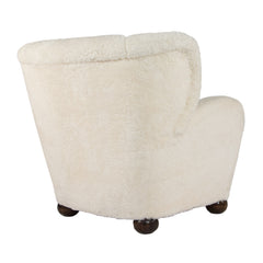 #392 Lounge Chair in Sheepskin model Aulanko by Marta Blomstedt
