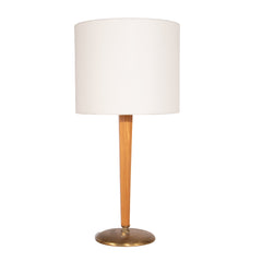 #402 Brass and Wood Table Lamp