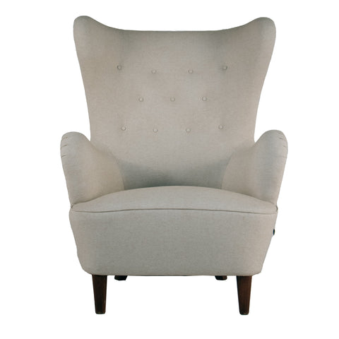#414 Wing Back Chair in Linen,