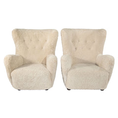 #426 Pair of Wingback Chairs in Sheepskin