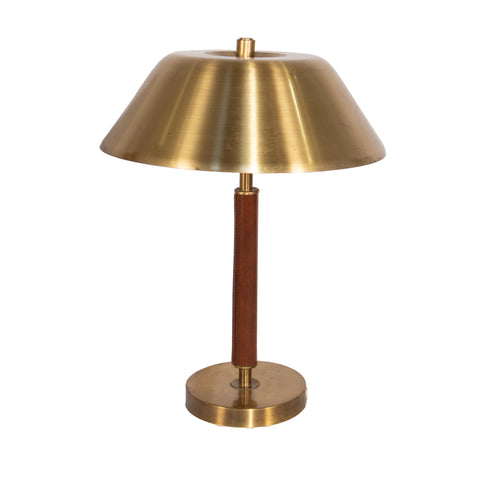 #444 Brass and Leather Table Lamp