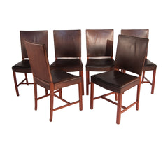 #472 Set of 6 Leather Chairs