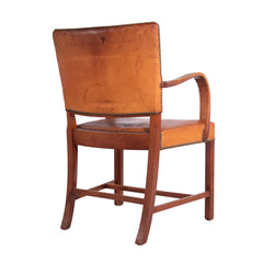#514 Armchair in Leather by Ole Wanscher,