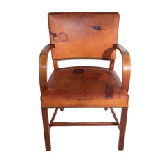 #514 Armchair in Leather by Ole Wanscher,