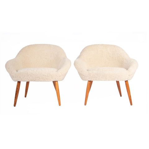 #531 Pair of Lounge Chairs in Sheepskin