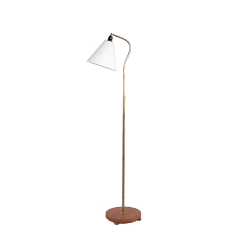 #599 Floor Lamp in Brass and Wood,