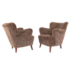 #627 Pair of Finish Club Chairs in Sheepskin