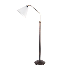 #671 Adjustable Floor Lamp in Wood and Brass