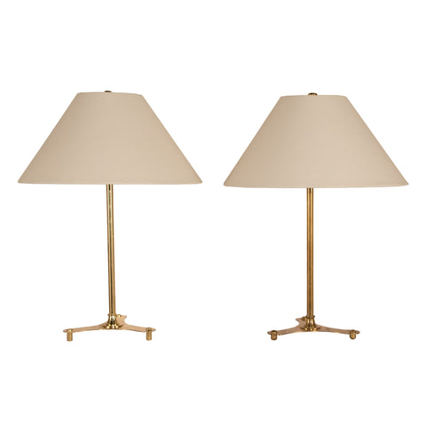 #749 Pair of Table Lamps in Brass by Josef Frank