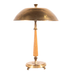 #74 Table Lamp in Brass and Wood Swedish Grace