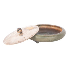 #82 Stoneware Plate/Bowl with Lid by Patrick Nordstrom