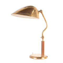 #99 Table Lamp in Wood and Brass by Harald Notini