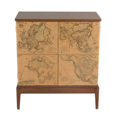 #1094 Swedish Cabinet with Map Motif