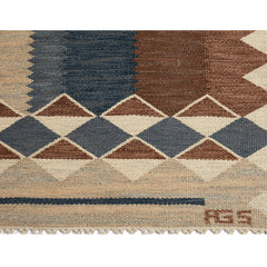 #1191 Vintage Swedish Flat Weave Rug by Anna-Greta Sjöqvist