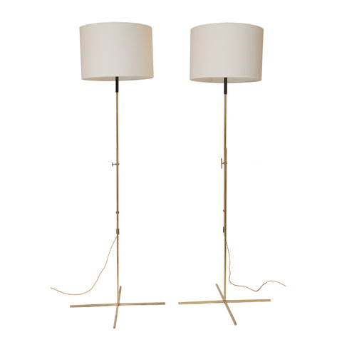 #1196 Pair of Adjustable Floor lamps in Brass