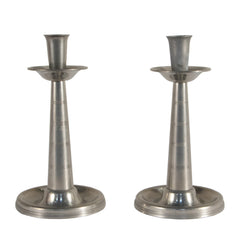 #218 Pair of Pewter Candleholders by GAB