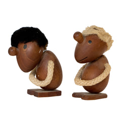#222 Pair of Wood Statues by Hans Bolling