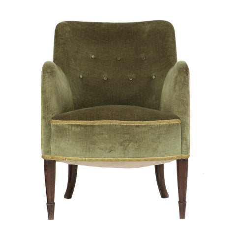 #320 Lounge Chair in Velvet by Carl Malmsten