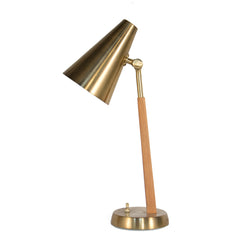 #364 Desk Lamp in Brass and Wood