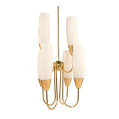 #552 Chandelier in Brass and Frosted Glass