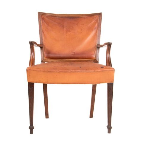 #577 Armchair with Leather by Ernst Kuhn
