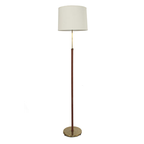 #825 Brass and Leather Floor Lamp