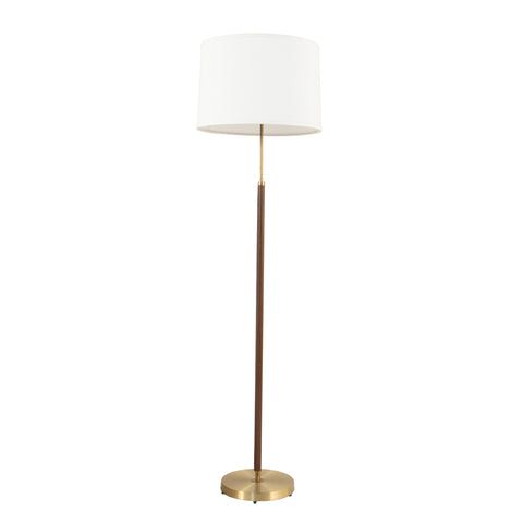#843 Floor Lamp in Brass and Leather