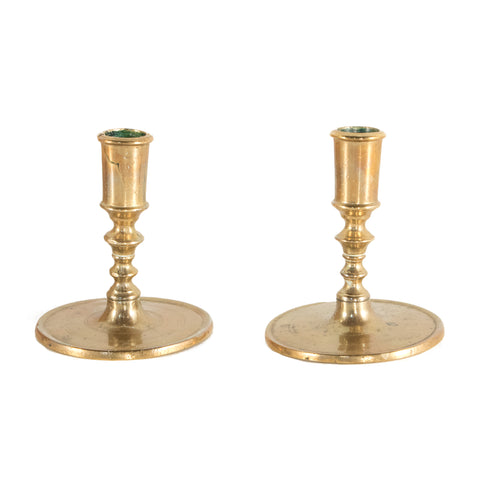 #851 Pair of Brass Baroque Candle Holders